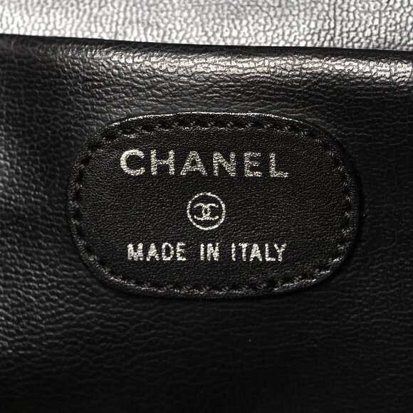 Chanel Caviar CC Vanity Cosmetic Case Black Top Handle Zip Around - Picture 9 of 10